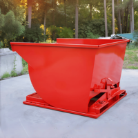 Bac à déchets industriels auto-vidant pour chariot élévateur, à ouverture par le bas, en acier Q235, capacité 1-10 m³, épaisseur 3-10 mm, peinture