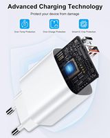Pengisi Daya USB C PD 20W Adaptor Daya Port Ganda untuk Tablet iPhone Max Galaxy Pixel 4/3 IPad/IPad Mini Tipe C Pengisi Daya Dinding PD Cepat