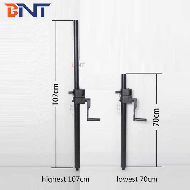 Horizontal bar 60kgs Bearing Weight  Black Manual Shake Professional Speaker Stand