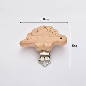 High Quality Beech Wooden Ornament Pacifier <b>Clip</b> with Cartoony Animal Engraving Soother Chains for Babies Dropshipping - Product Image 2