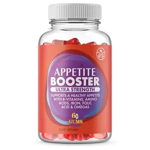 OEM B phức tạp vitamin pantothenic axit Lysine Thiamin thèm ăn tăng cường Gummy Tăng Cân Gummies cho kích thích sự thèm ăn