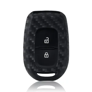 Funda de silicona para llavero con <span class=keywords><strong>2</strong></span> botones, funda protectora para Renault Clio Modus Clio <span class=keywords><strong>Dacia</strong></span> Sandero Logan <span class=keywords><strong>Duster</strong></span> Dokker 2021 2020 <span class=keywords><strong>2019</strong></span> - Product Image 3