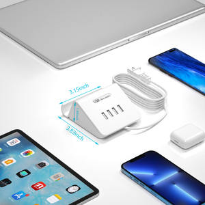 Sạc USB đa năng, 4 cổng, 25W sạc nhanh, tương thích với điện thoại iPhone, chuẩn US EU AU UK - Product Image 5