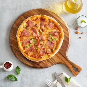 Hot-Sale Acacia Pizza Cutting Board Professional Round Wooden Pizza Board