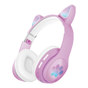 Cat Ear K6133 Bluetooth Headphones With Led Light Pink Color For Kids And Girls - Product Image 4