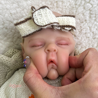 Poupée en silicone ultra-souple de 30cm pour bébé fille, membres pliables avec yeux fermés, mini jouet d'accessoires photo conçus pour réduire la solitude