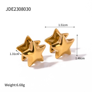 Ins anting-anting baja titanium kancing 2023, anting-anting desain niche merah jaringan temperamen mode baru kombinasi - Product Image 2