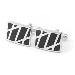 Mancuernillas de Esmalte Negro de Alta Calidad, Redondas, de Lujo Discreto, para Banquetes de Negocios y Camisas de Estilo Francés - Product Image 1