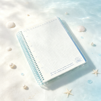 Carnet Coquillage et Perle au Bord de Mer, Rafraîchissant et Frais, Carnet Écologique en PET à Spirale Format A5, 100 Feuilles, Idéal Cadeau