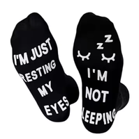 Chaussettes drôles personnalisées pour hommes Grip Fun Indoor Anti-dérapant Chaussettes chauffantes en coton siliconé avec lettres pour le jour des plumes