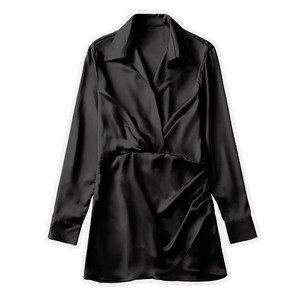 Vestidos Cortos Cruzados <span class=keywords><strong>de</strong></span> Satén Rosa RNSHANGER para Mujer, <span class=keywords><strong>Vestido</strong></span> Blanco Mini <span class=keywords><strong>de</strong></span> Manga Larga, Vestidos <span class=keywords><strong>de</strong></span> Fiesta Elegantes <span class=keywords><strong>de</strong></span> Moda para Mujer - Product Image 5
