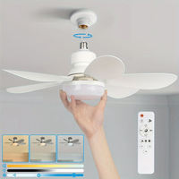 Ventilateur de plafond avec lumière et télécommande, prise E27, ventilateur de plafond avec lumière pour salle à manger, salon