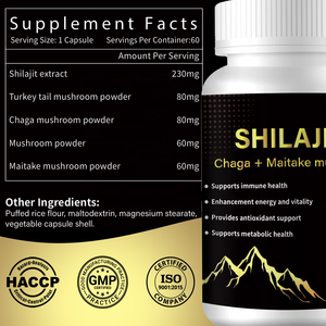 Cápsulas <span class=keywords><strong>Ultra</strong></span> de Extrato Herbal Original de Shilajit do Himalaia com Marca Privada, 60 Contagens, Suporte Imunológico para Adultos, Aumento de Energia - Product Image 6