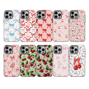 Ốp điện thoại iPhone 15 Pro Max 17 AIR in chuyển nhiệt, thiết kế hoa nơ anh đào 2 trong 1, có thể tháo rời - Product Image 6