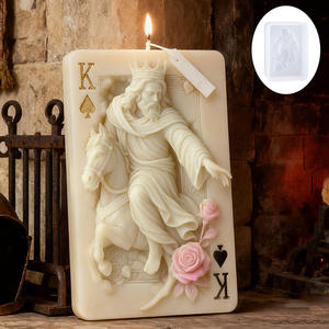 Moules en silicone YS Relief Poker Kings pour bougies, décorations en plâtre pour <span class=keywords><strong>la</strong></span> maison, moules de moulage, fournitures de fabrication de bougies d'aromathérapie DIY - Product Image 1