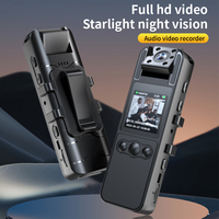 Caméra corporelle de sécurité portable avec écran de 1,3 pouce, 1080P, petite caméra personnelle avec 180° °   Objectif rotatif