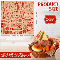 Papel de Envoltura Antigrasa para Hamburguesas y Sándwiches, con Logotipo Personalizado Impreso, Biodegradable, Recubierto de PE, de Grado Alimenticio