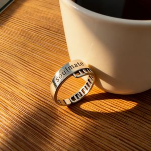 Geometric Chain <b>Ring</b> S925 Sterling <b>Silver</b> Women's Minimalist Retro Design Gift Jewelry - Product Image 2