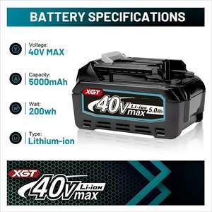 Высокая емкость 5.0Ah <span class=keywords><strong>40</strong></span> В литий-ионный аккумулятор для инструментов Makita XGT, совместим с моделью BL4040, для профессиональных электроинструментов - Product Image 3