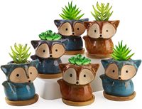 Plante d'intérieur petits pots succulents avec drainage mignon Animal pot de fleur en céramique jardinière succulente pour la décoration de bureau à domicile