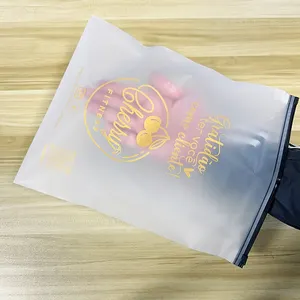 ECO Friendly Custom Print Plastic Frosted Transparent Poly Bag With Zipper Clothing Packaging Bag