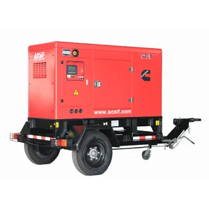 Générateur silencieux avec moteur, 80kw/100kva, remorque à 2 roues, générateur