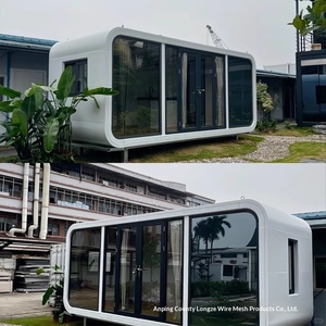 Casa Mobile in Acciaio a Forma di Capsula Spaziale per Aree Turistiche e Campeggi, Design a Silo di Mela con Supporti per Uscite - Product Image 4