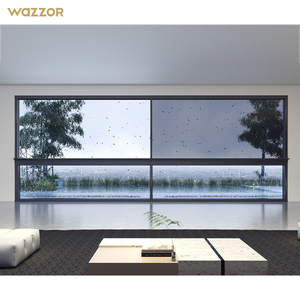 Janela de Vidro Deslizante Sem Moldura Wazzor, Tamanho Personalizado, Perfil de Alumínio Ultra-Fino com Vidro Temperado para Uso em Projetos - Product Image 1