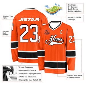 Vente en gros de maillots de hockey sur glace cousus JISTAR Pittsburgh 65 Erik <span class=keywords><strong>Karlsson</strong></span> 87 Sidney 71 Malkin 66 Mario Lemieux 58 Letang - Product Image 3