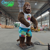 Décorations animatroniques robotiques d'animaux de la jungle pour les parcs zoologiques, gorilles réalistes et modèles de dessins animés mignons