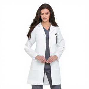 Blouse médicale unisexe à manches longues personnalisée en coton/polyester pour la détection des aiguilles, idéale pour les médecins, les infirmières et l'utilisation hospitalière (vente en gros) - Product Image 2