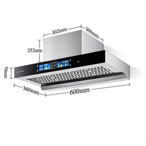 <span class=keywords><strong>Hotte</strong></span> aspirante en acier inoxydable ultra-mince à aspiration supérieure pour appartement de petite taille - Product Image 1