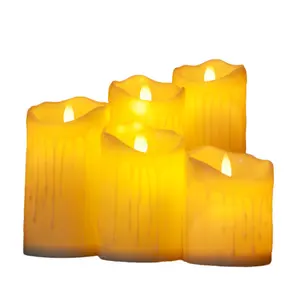 2023 новые пользовательские светодиодные свечи золотые беспламенные Свечи с дистанционным управлением реальные восковые электронные свечи