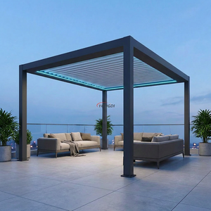 Pergolas bioclimatiques pour l'extérieur 4x3, gazebo en aluminium fixé au mur - Product Image 5