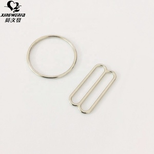 Đồ lót phụ kiện sinh thái thân thiện 25 mét Hợp kim kẽm Nickel miễn phí Bạc Áo ngực dây đeo điều chỉnh vòng và thanh trượt - Product Image 2