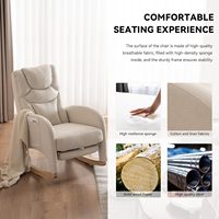 Chaise berçante moderne réglable pour pépinière Teddy ivoire bois massif confortable repose-pieds meubles de maison pour salon