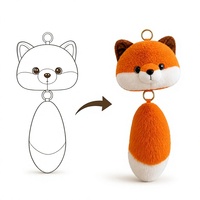 Fabricant Grossiste Usine Personnalisé OEM/ODM Porte-monnaie Clé en Peluche Renard Petit Portefeuille Sac Animal en Peluche Vente en Gros Faible MOQ