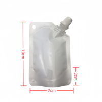 Sacs en plastique PET/PE transparents et blancs réutilisables de 50 ml, de qualité alimentaire, avec bec verseur, pour emballage de bière, champagne, whisky, gravure - Vente en gros
