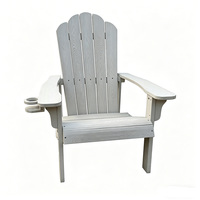 Chaise Adirondack en plastique imperméable avec structure en acier résistante aux UV, confortable, empilable, portable, pour l'extérieur