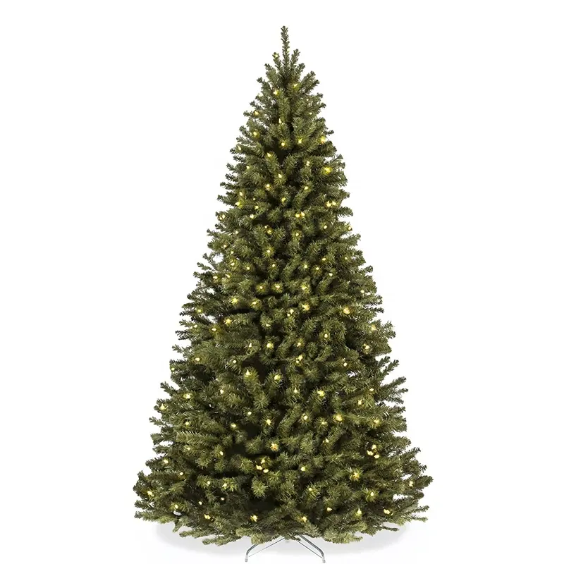 Árvore de Natal artificial com dobradiças de abeto pré-iluminado de 6 pés com 250 luzes incandescentes brancas quentes, 2024, 2024