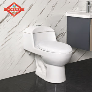 Factory Wholesale Economic <strong>White</strong> Siphon Flushing Sanitary Ware Floor Mounted One Piece <strong>Bathroom</strong> Ceramic One Piece WC Toilet Bowl - Product Image 1