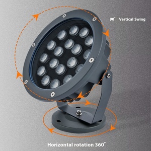 Đèn cây LED RGB ngoài trời chống nước, đèn pha công suất cao lắp đặt dưới đất với vỏ nhôm IP65 dùng cho sân vườn - Product Image 4