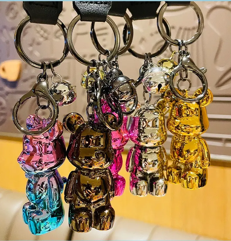 Creative Cartoon Crystal Teddy Bear Keychain Cute Trend Acrylic Doll Key Chain Bag Pendant