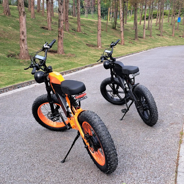 Full Suspension 52V 1000w Electric Mountain Bike Lithium Battery Bicycle Electric Dirt Bicycle E Bike 20inch Fat Tire E-Bike