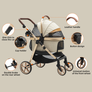 उच्च स्तर की पालतू ट्रॉली का निर्माण पालतू कुत्ता बिल्ली ट्रॉली लक्जरी पालतू वाहक और यात्रा उत्पाद - Product Image 3