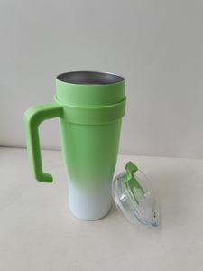 <b>40oz</b> Stainless Steel <b>Tumbler</b> <b>With</b> <b>Handle</b> Gradient Color Travel Mug Flip Straw Lid Car Coffee Cup For Outdoor Water bottle custom - Product Image 4