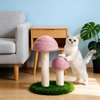Griffoir pour chat en forme de champignon, en sisal naturel, base stable anti-basculement, jouet décoratif pour aiguiser les griffes pour chatons d'intérieur