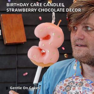 Velas de Cumpleaños Encantadoras de Cera de Parafina Ecológica con Diseño de Pastel de Fresa y Chocolate, Decoraciones con Número de Edad <span class=keywords><strong>YT</strong></span> <span class=keywords><strong>YT</strong></span>-RTS351 Térmicas - Product Image 2