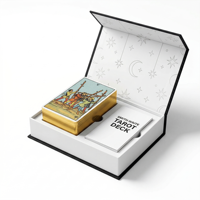 Jeu de cartes de tarot Oracle personnalisé avec impression d'usine, dorure à chaud, bords dorés de haute qualité et boîte magnétique