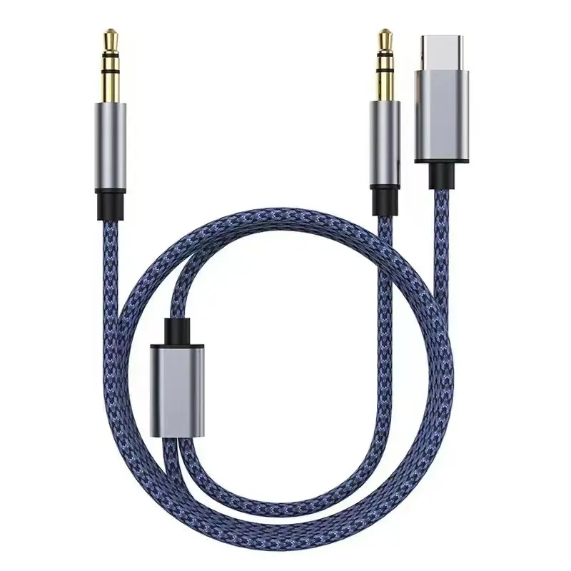 for Apple 2-in-1 car audio cable type-c audio aux adapter lightning adapter